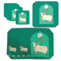 Placemats, Coaster and Trivet Set - Pichwai Cow Art