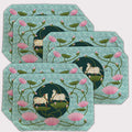 Placemats, Coaster and Trivet Set - Pichwai Cow Art with Lotus Flowers