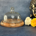 Wooden Cake Stand With Glass Dome