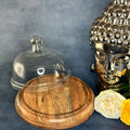 Wooden Cake Stand With Glass Dome