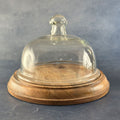 Wooden Cake Stand With Glass Dome