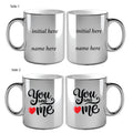 Metallic Color Couple Mugs - Initial And Name