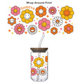 Glass Tumbler Colorful Daisy Print