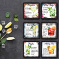 Cocktail recipe coasters