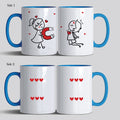 Personalised Couple Mugs - Love MagnetSet of 2