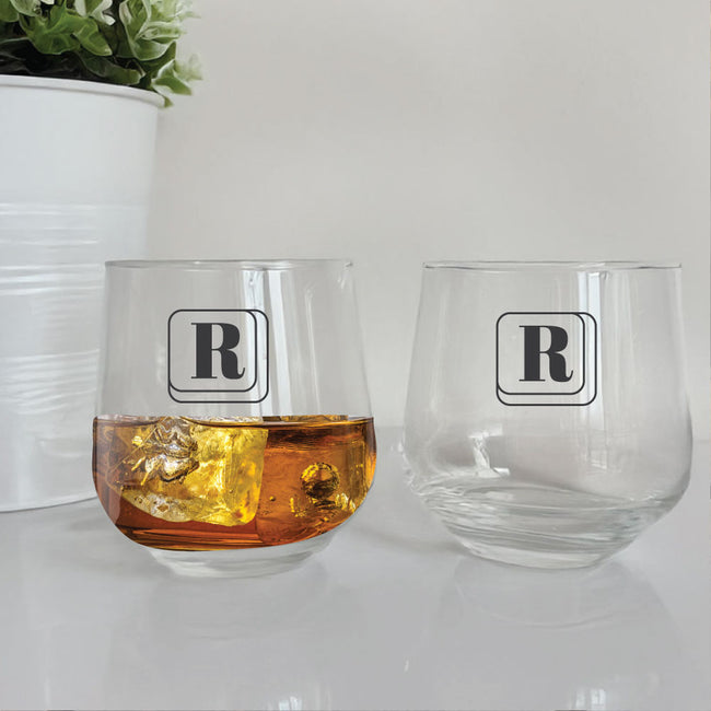 Whiskey Glass - Monogram Set of 2