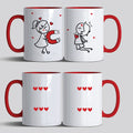 Personalised Couple Mugs - Love MagnetSet of 2