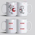 Personalised Couple Mugs - Love MagnetSet of 2
