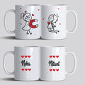 Personalised Couple Mugs - Love MagnetSet of 2