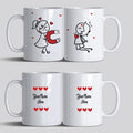 Personalised Couple Mugs - Love MagnetSet of 2