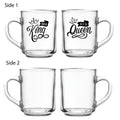 Glass Mug Set of 2 - King & Queen