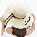 Wide Brim Beach Hat -Your Name