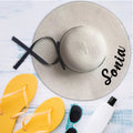 Wide Brim Beach Hat -Your Name