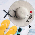 Wide Brim Beach Hat Name Heart