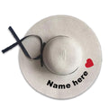 Wide Brim Beach Hat Name Heart