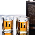 Shot Glass - Flower Initial Set of 2