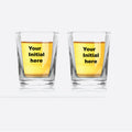 Shot Glass - Flower Initial Set of 2