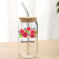 Flower Print Glass Tumbler