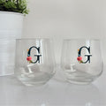 Whiskey Glass - Flower Initial Set of 2