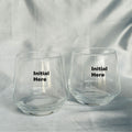 Whiskey Glass - Flower Initial Set of 2