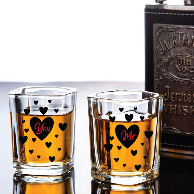 Shot Glass - You and Me Set of 2