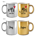 Metallic Color Coffee Mugs - Mr. And Mrs. Mugs