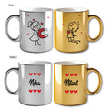 Metallic Color Couple Mugs - Love Magnet