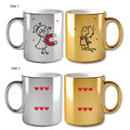 Metallic Color Couple Mugs - Love Magnet