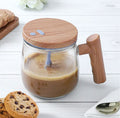 Self Stirring Glass Coffee Mug - Monogram