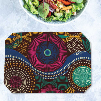 Placemats, Coaster and Trivet Set - Tribal Pattern