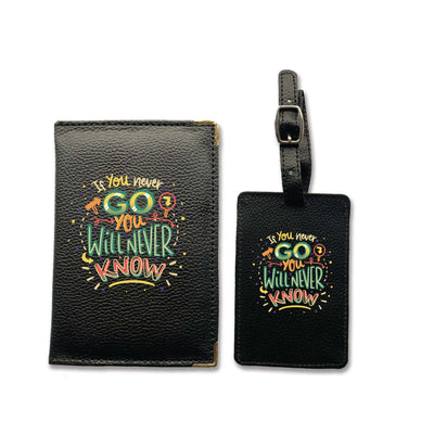 Passport Cover - Luggage Tag - Never Know Gift Set