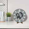 Round Photo Canvas with Stand-Special Moments Retro Style