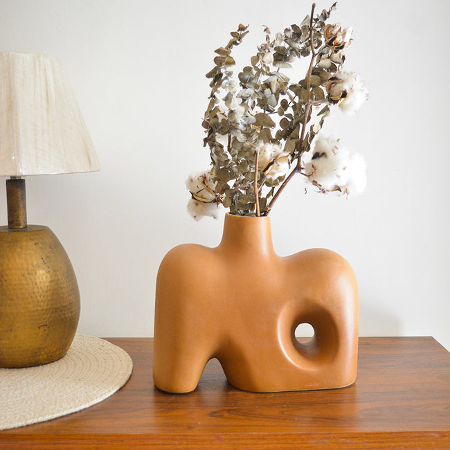 Terracotta Mammoth Stoneware Vase