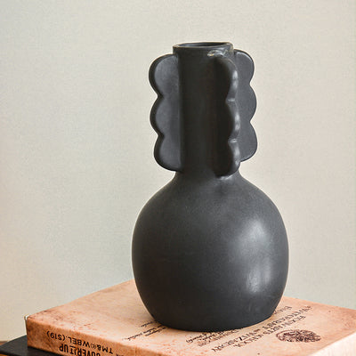 Oasis Black Stoneware Vase (Set of 2)