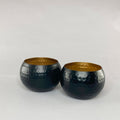 Hammered Black & Gold Bowls- (Set of 2)