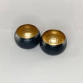 Hammered Black & Gold Bowls- (Set of 2)