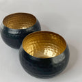 Hammered Black & Gold Bowls- (Set of 2)