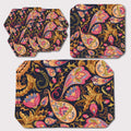 Placemats, Coaster and Trivet Set - Paisley Pattern