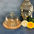 Wooden Cake Stand With Glass Dome