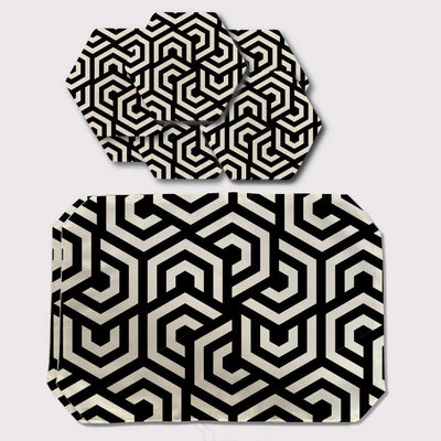 Placemats, Coaster and Trivet Set - Hexagon Pattern