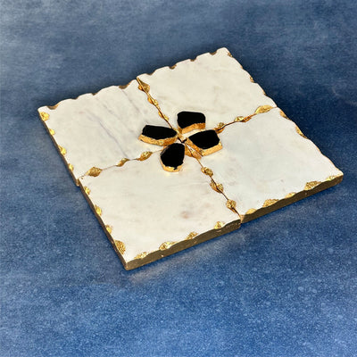 White Marble Agate Coasters