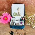 Personalized Velvet Jewellery Box - Leaf Initial