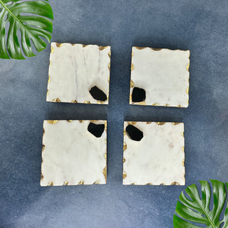 White Marble Agate Coasters