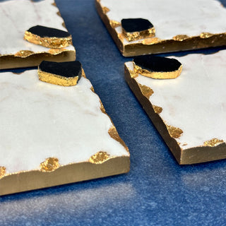 White Marble Agate Coasters