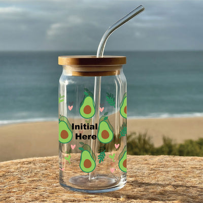 Glass Tumbler Avocado Print