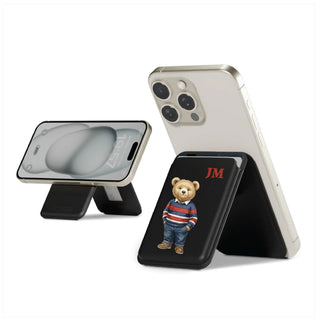 Magnetic Leatherite Phone Wallet - Polo Bear