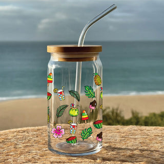 Glass Tumbler Fruits Design