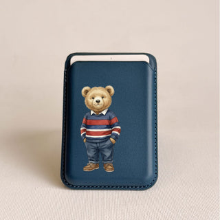 Magnetic Leatherite Phone Wallet - Teddy
