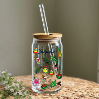 Glass Tumbler Fruits Design