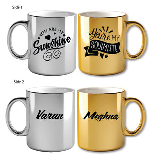 Metallic Color Couple Mugs - Soulmate